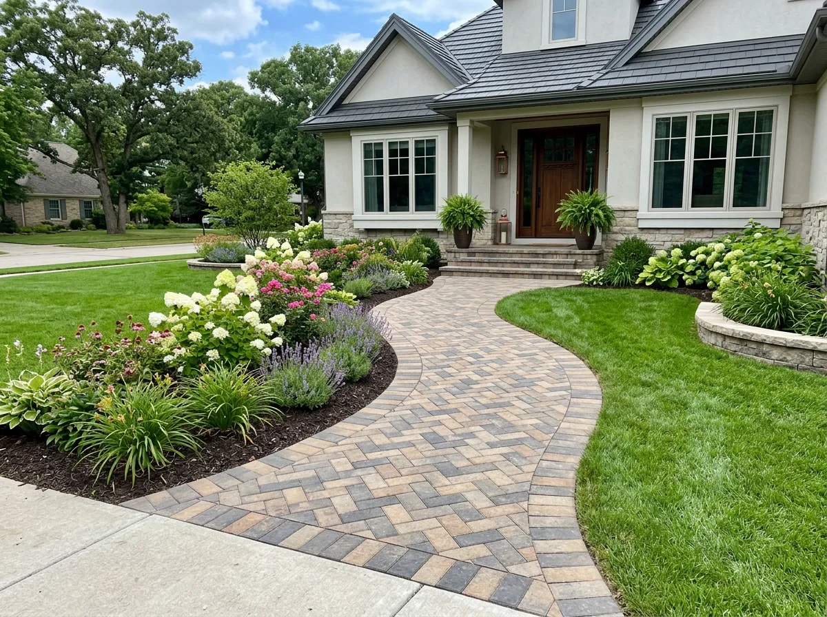 Backyard paver pathway project in Cleveland Heights OH
