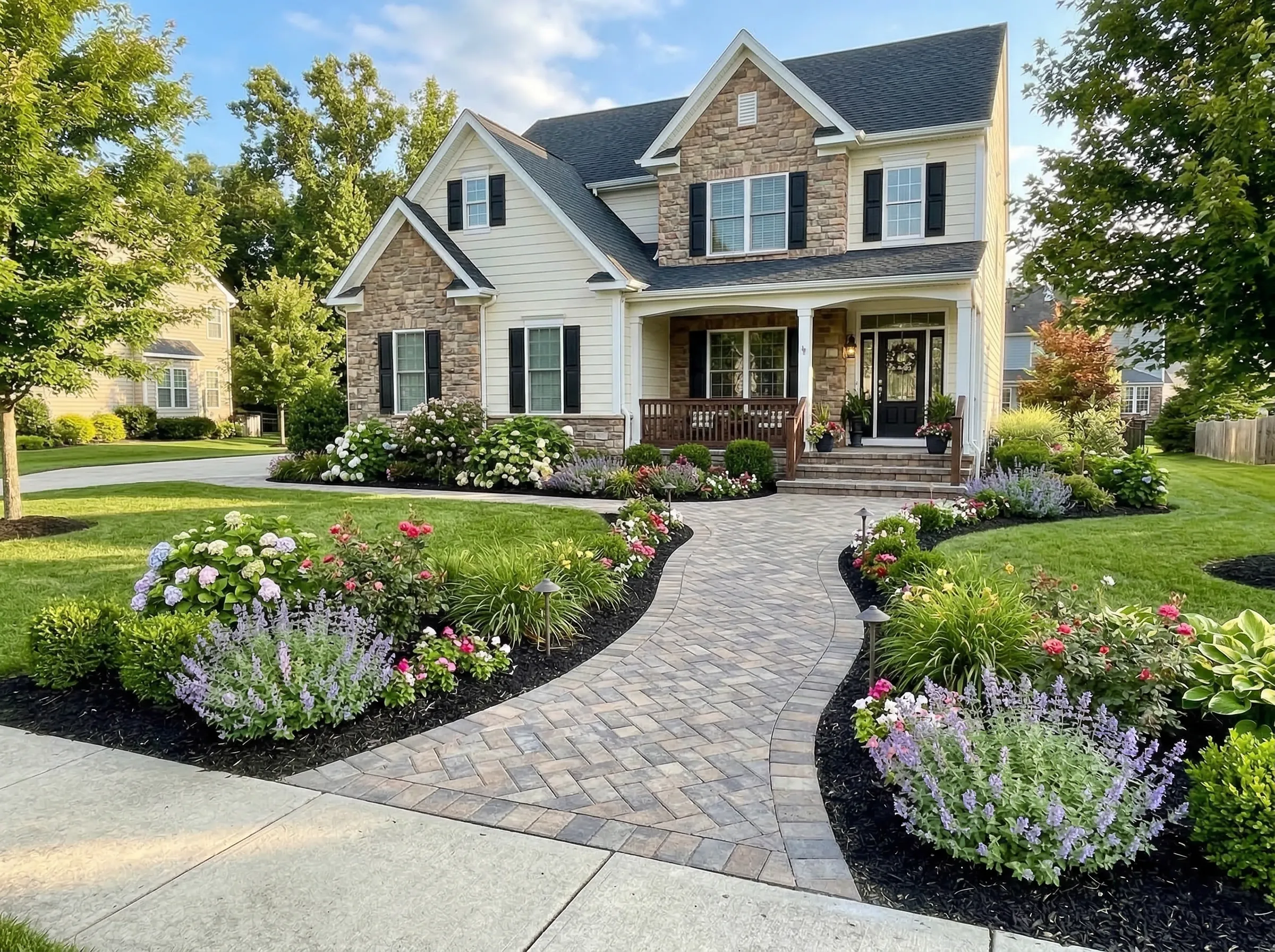 Custom paver walkway design in Cleveland Heights OH