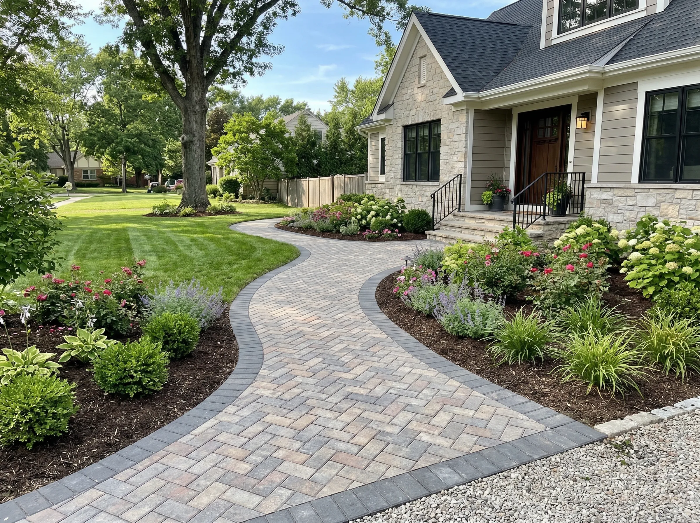 Stone paver walkway ideas in Cleveland Heights OH