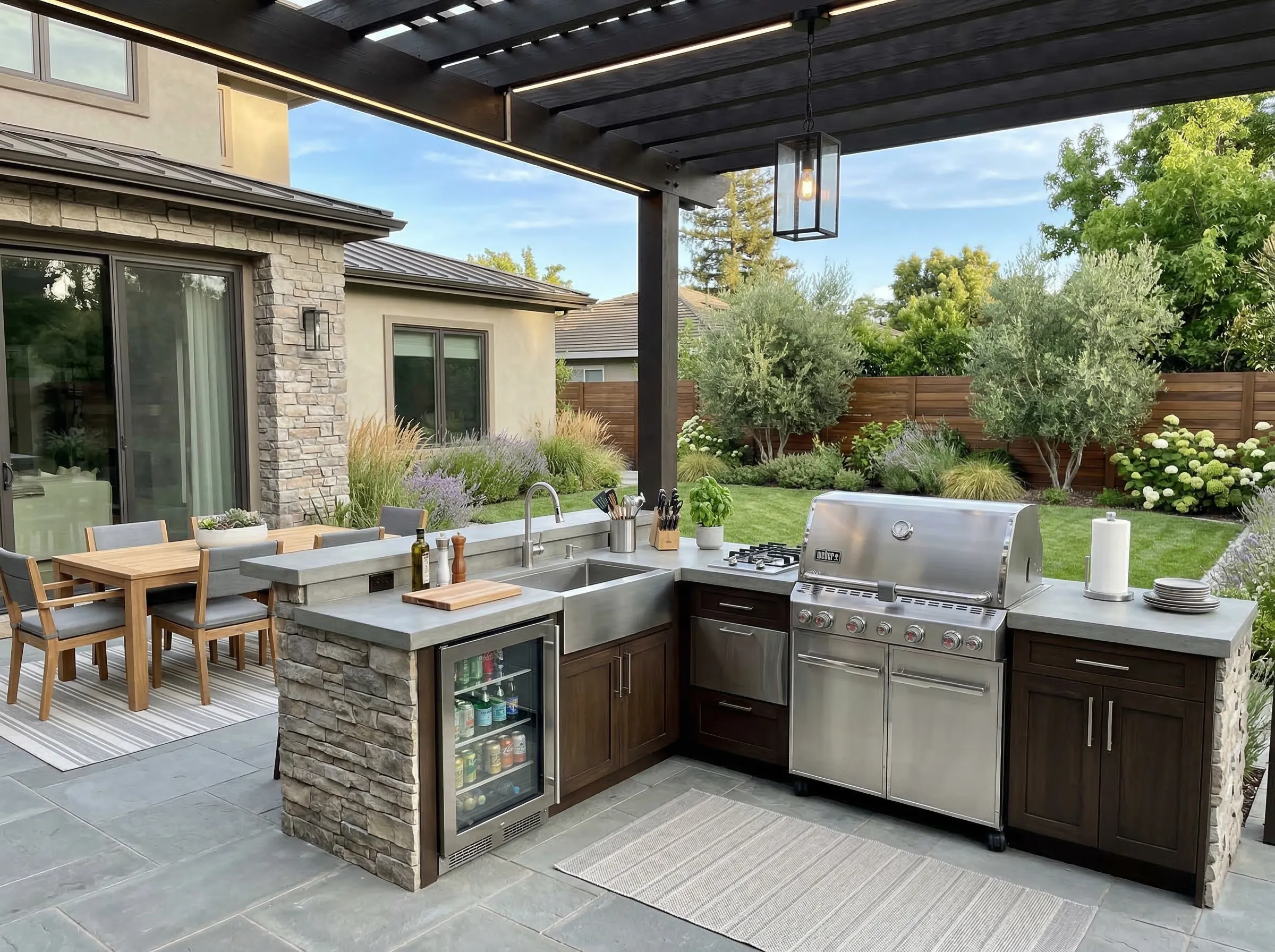 Custom outdoor kitchen masonry in Ohio