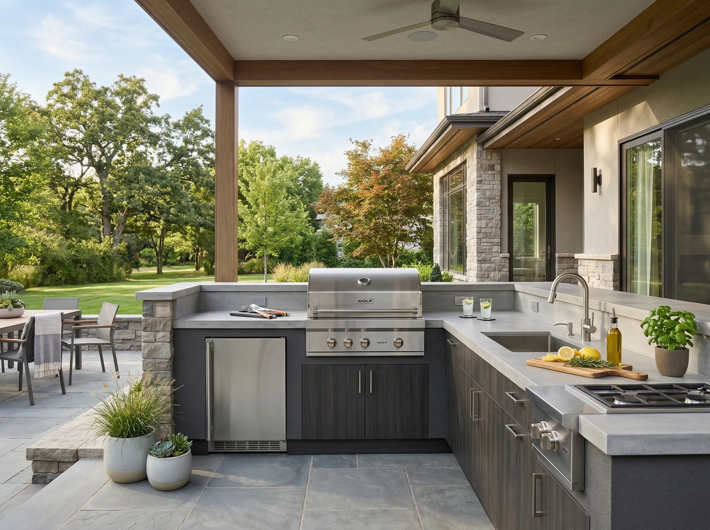 Exterior kitchen build in Cleveland Heights Ohio