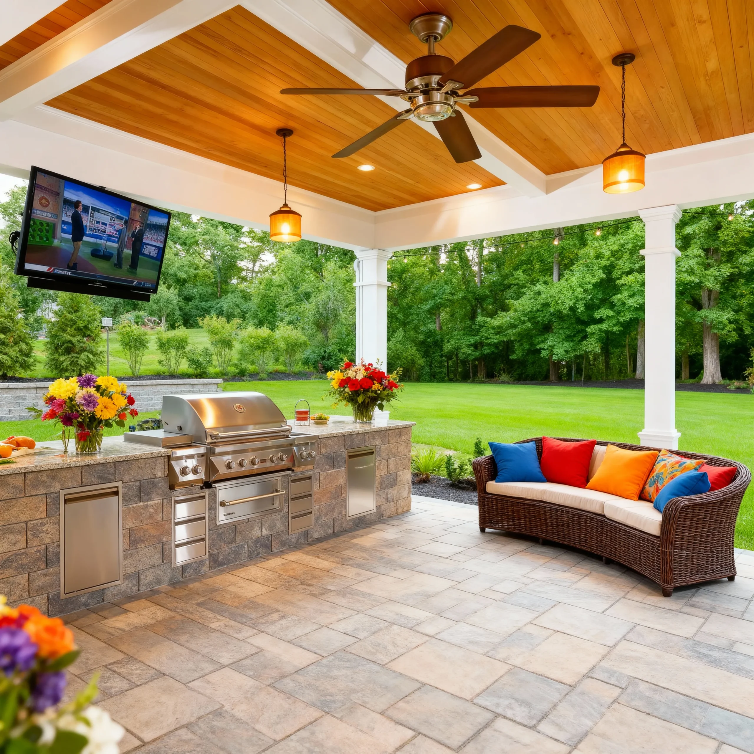 Sophisticated outdoor kitchen design near Cleveland Heights OH